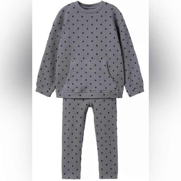 Zara Other - Zara kids girls PREMIUM WAFFLE-KNIT SET. Grey and Black, Size 3-4T